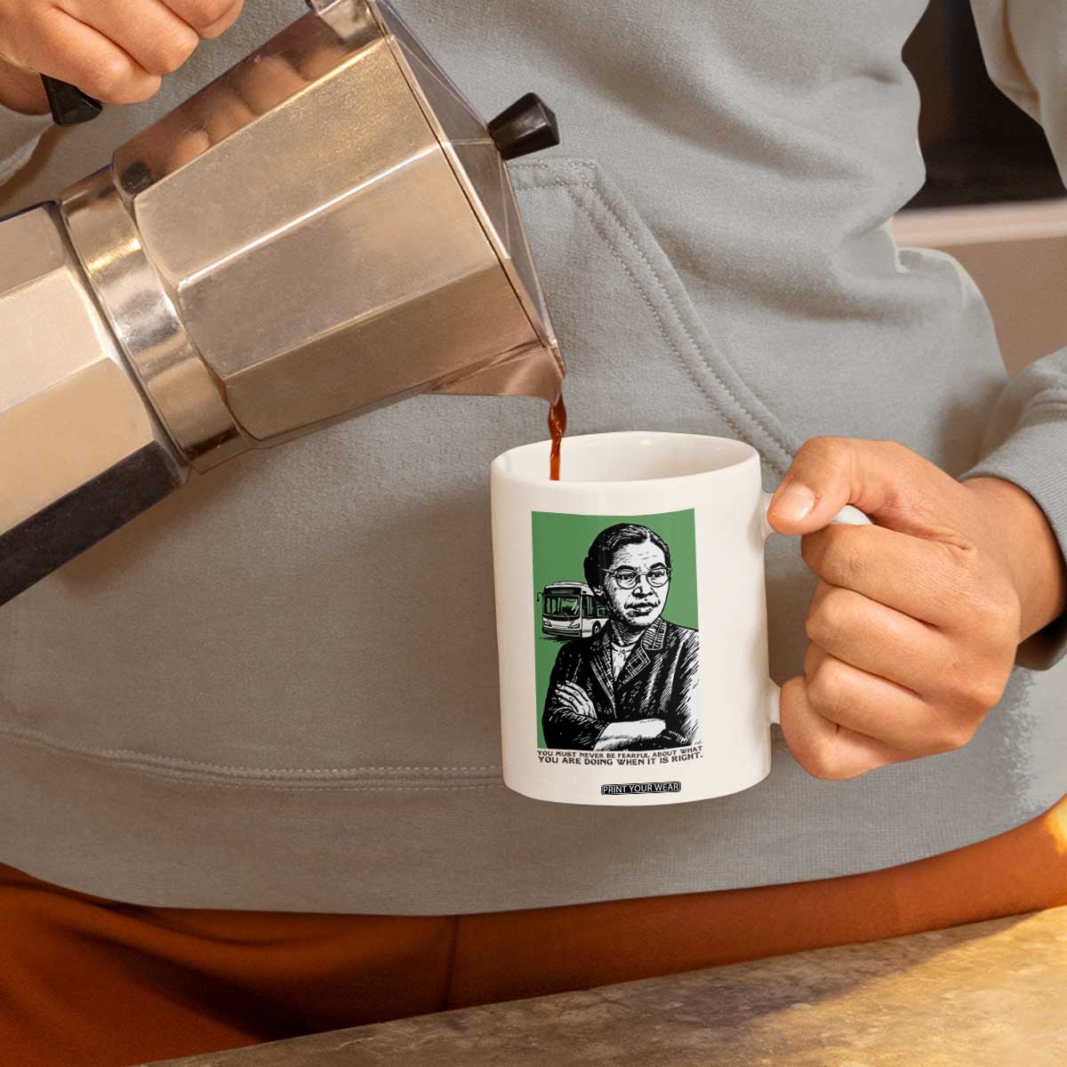 Rosa Parks Quote Coffee Mug Never Be Fearful When It Is Right TS12 Print Your Wear