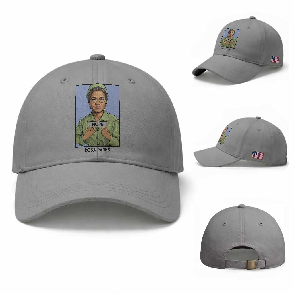 Nope Rosa Parks Baseball Cap Female Empowerment History Gift TS12 Baseball Cap Universal Fit Sport Gray Print Your Wear