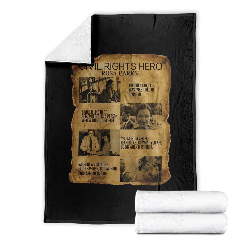 Rosa Parks Quote Throw Blanket Civil Rights History Hero TS12 Black Print Your Wear