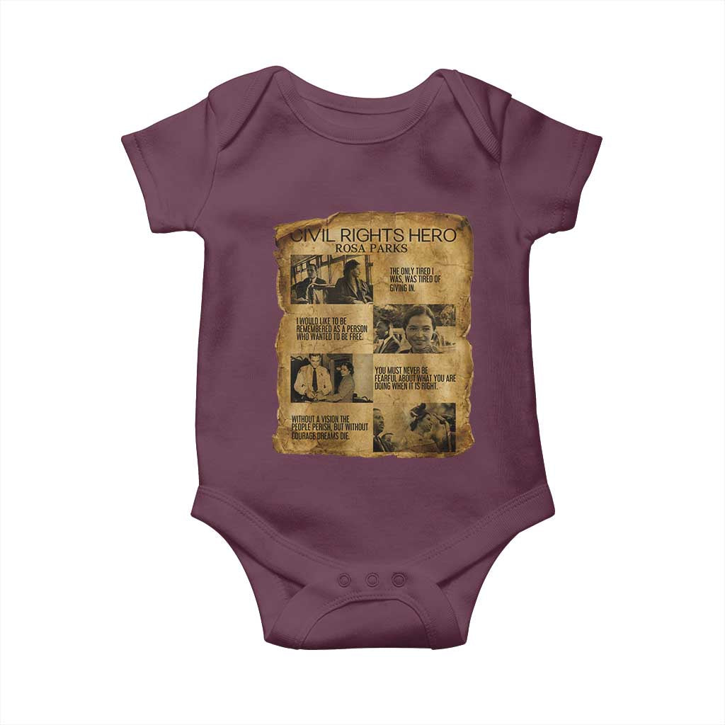 Rosa Parks Quote Baby Onesie Civil Rights History Hero TS12 Maroon Print Your Wear