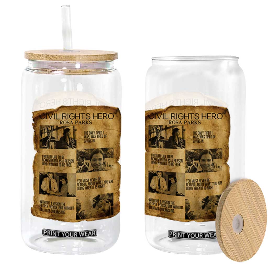 Rosa Parks Quote Glass Can Civil Rights History Hero TS12 Print Your Wear