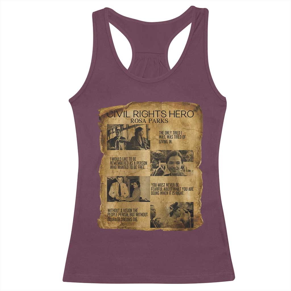 Rosa Parks Quote Racerback Tank Top Civil Rights History Hero TS12 Maroon Print Your Wear