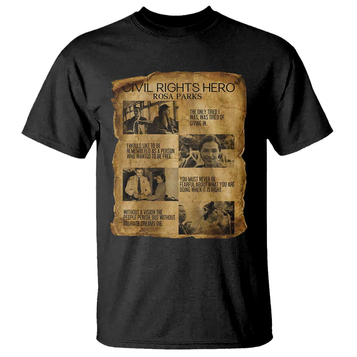 Rosa Parks Quote T Shirt Civil Rights History Hero TS12 Black Print Your Wear