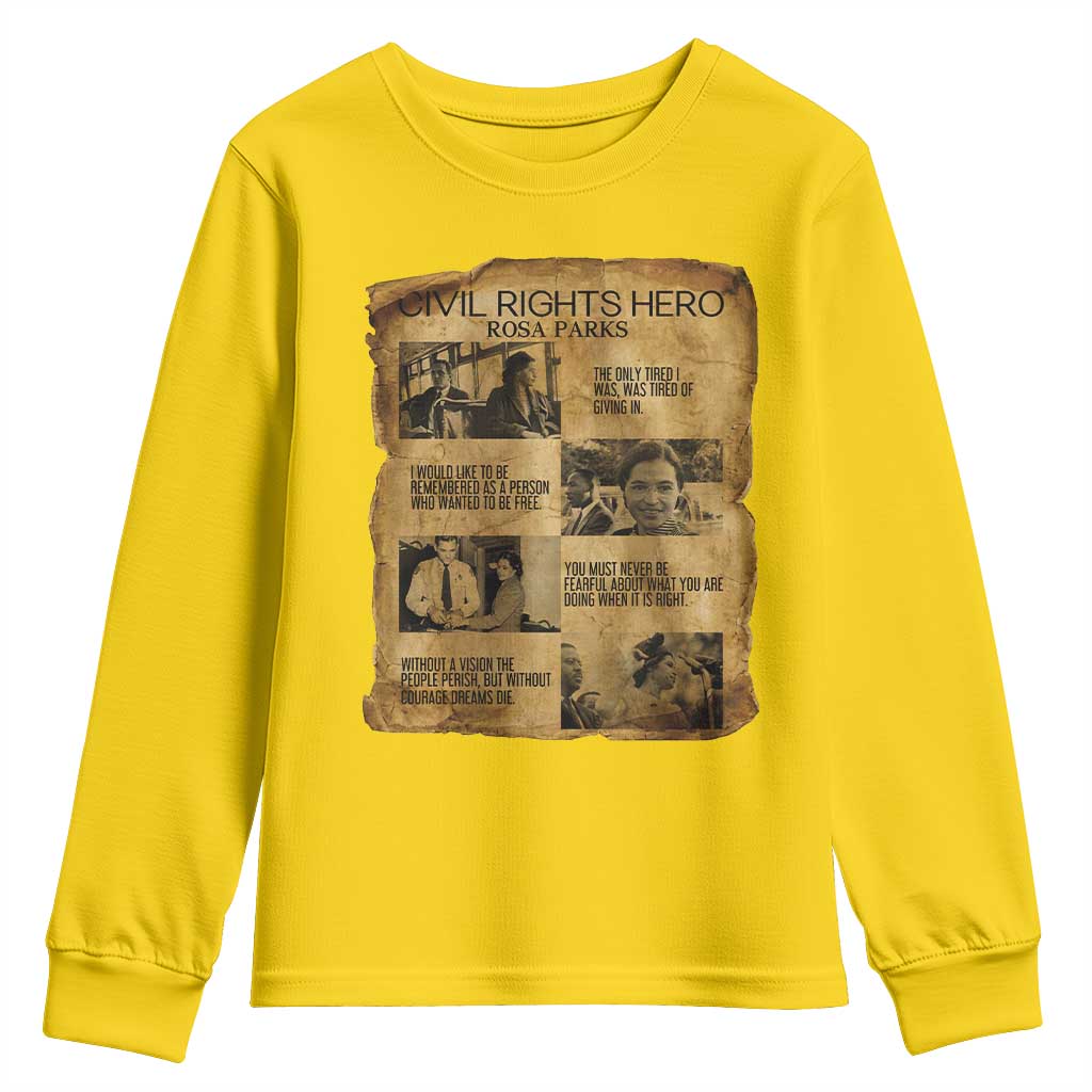 Rosa Parks Quote Youth Sweatshirt Civil Rights History Hero TS12 Daisy Print Your Wear