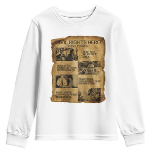 Rosa Parks Quote Youth Sweatshirt Civil Rights History Hero TS12 White Print Your Wear