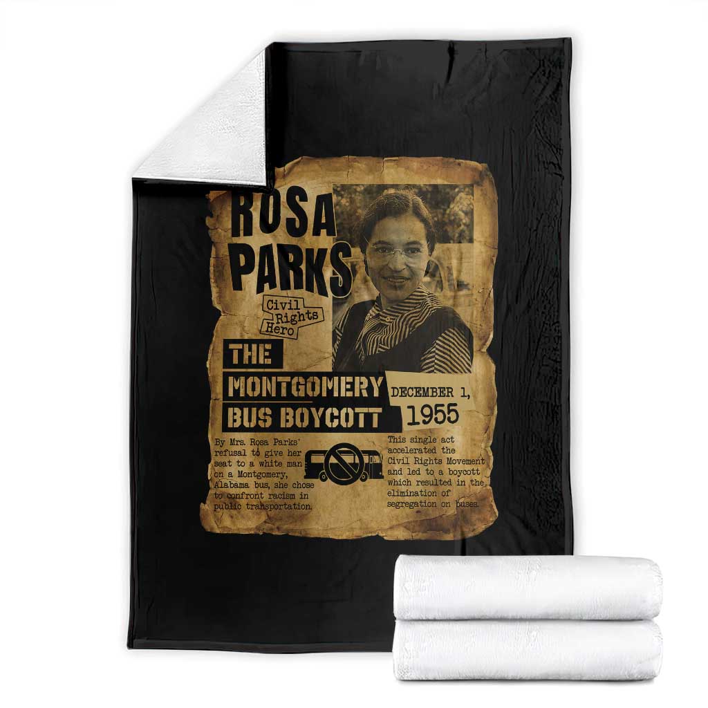 Vintage Rosa Parks Throw Blanket Groovy Black History Month TS12 Black Print Your Wear