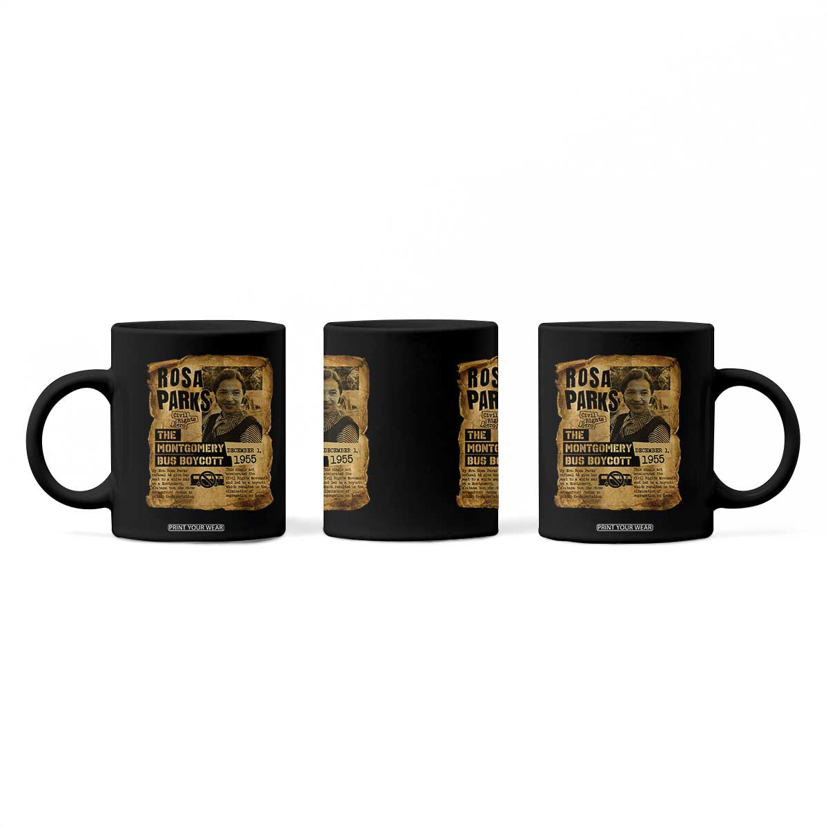 Vintage Rosa Parks Coffee Mug Groovy Black History Month TS12 Print Your Wear
