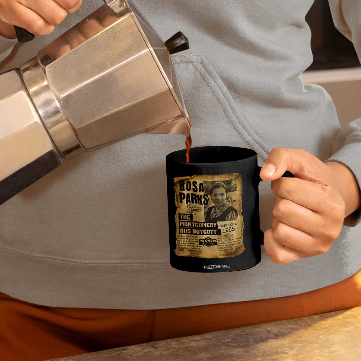 Vintage Rosa Parks Coffee Mug Groovy Black History Month TS12 Print Your Wear