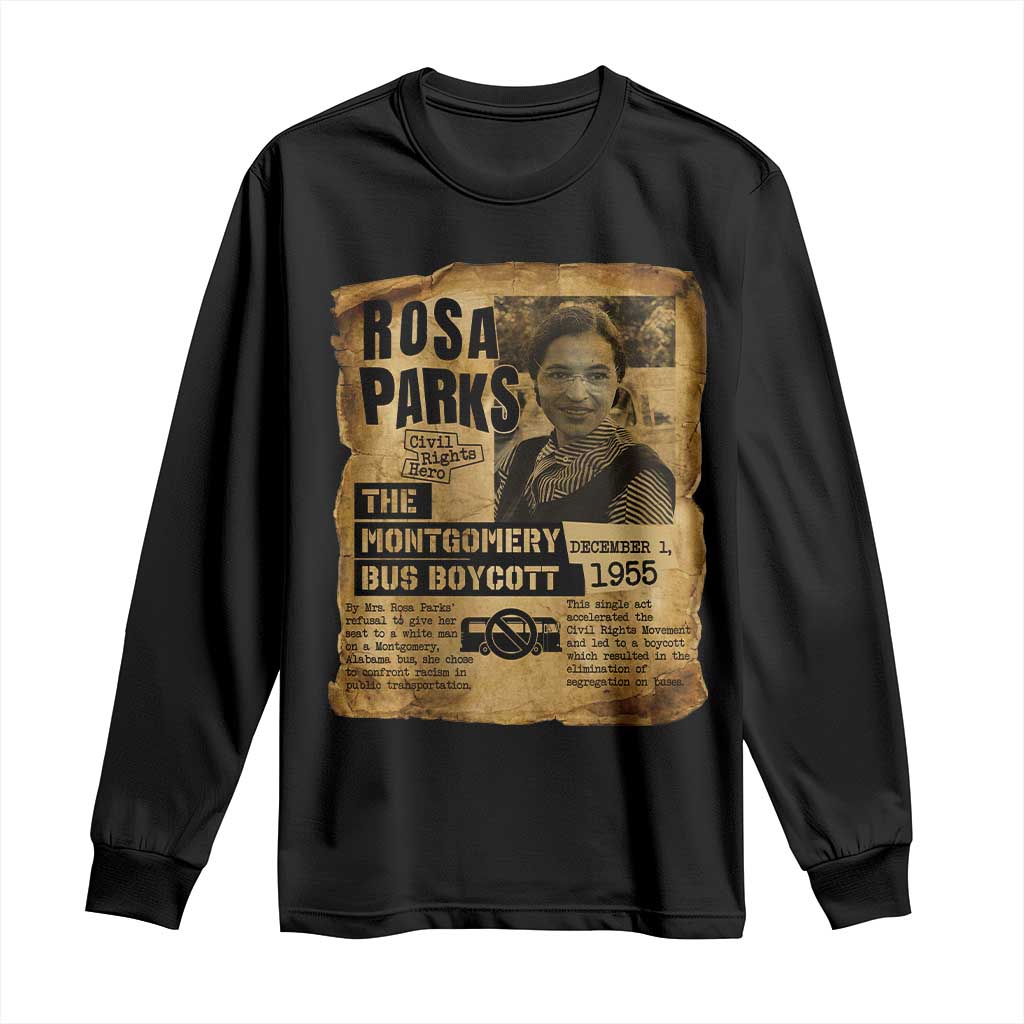 Vintage Rosa Parks Long Sleeve Shirt Groovy Black History Month TS12 Black Print Your Wear