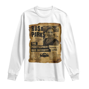 Vintage Rosa Parks Long Sleeve Shirt Groovy Black History Month TS12 White Print Your Wear