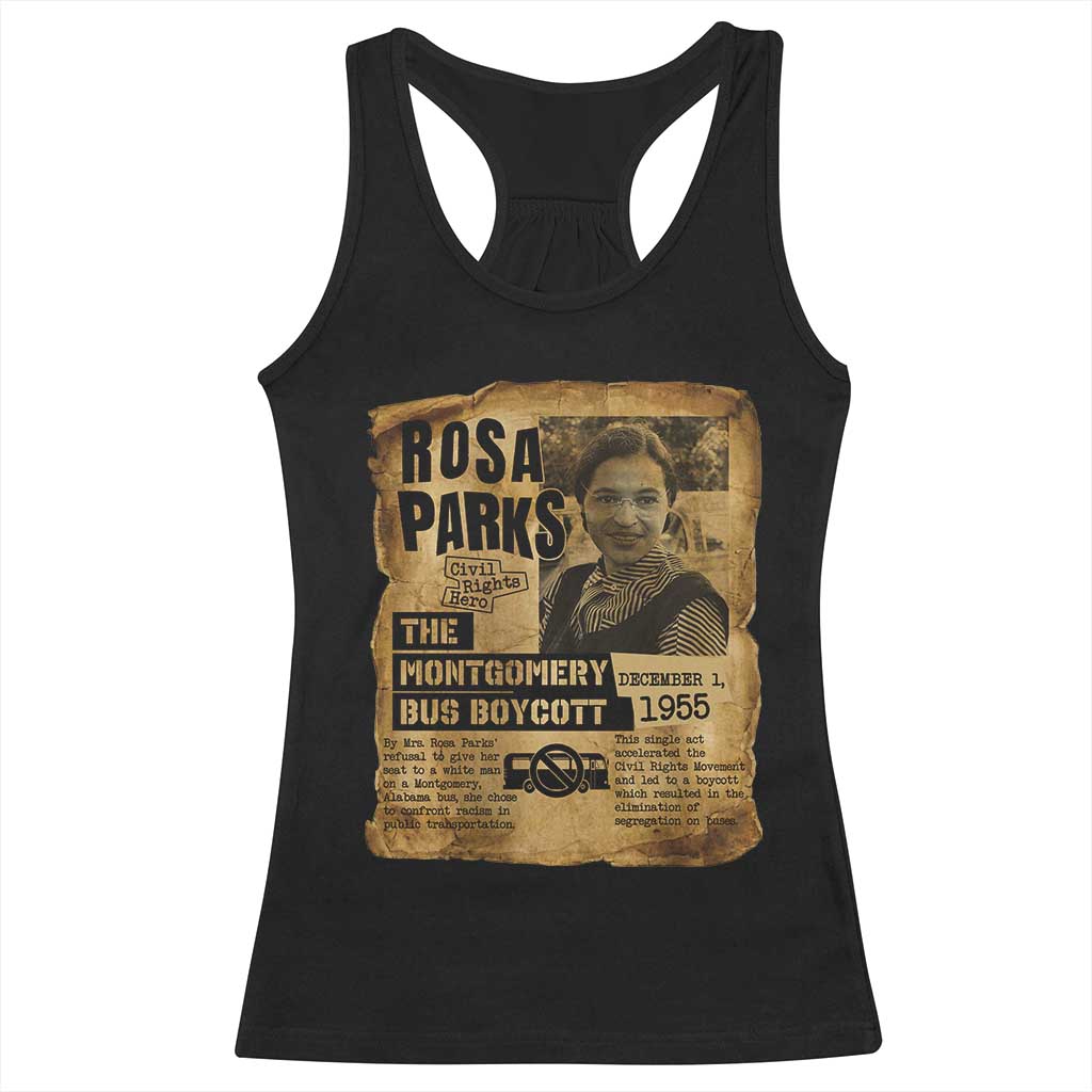 Vintage Rosa Parks Racerback Tank Top Groovy Black History Month TS12 Black Print Your Wear
