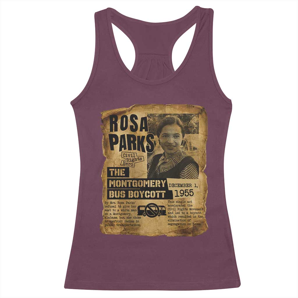 Vintage Rosa Parks Racerback Tank Top Groovy Black History Month TS12 Maroon Print Your Wear