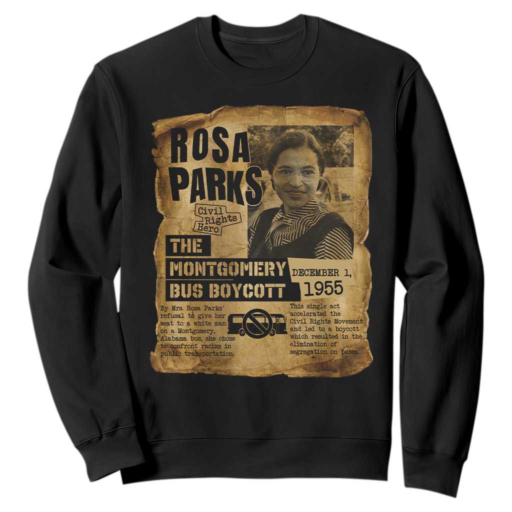 Vintage Rosa Parks Sweatshirt Groovy Black History Month TS12 Black Print Your Wear