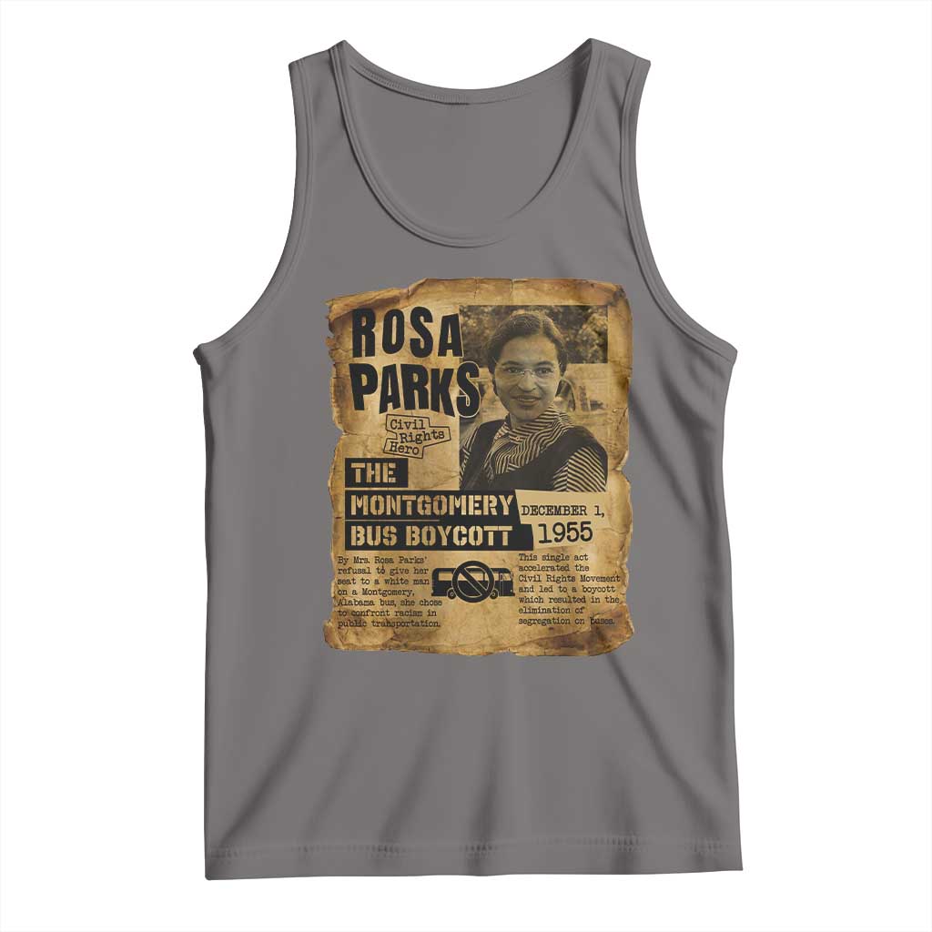 Vintage Rosa Parks Tank Top Groovy Black History Month TS12 Deep Heather Print Your Wear