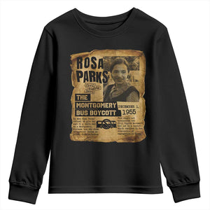 Vintage Rosa Parks Youth Sweatshirt Groovy Black History Month TS12 Black Print Your Wear