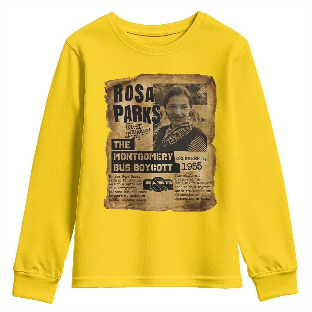 Vintage Rosa Parks Youth Sweatshirt Groovy Black History Month TS12 Daisy Print Your Wear