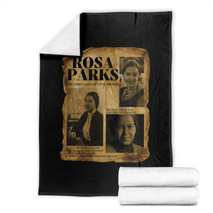 Vintage Rosa Parks Throw Blanket Women Empowerment Inspirational Quote TS12 Black Print Your Wear