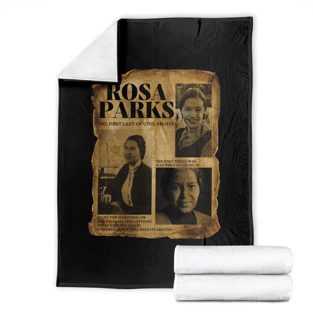 Vintage Rosa Parks Throw Blanket Women Empowerment Inspirational Quote TS12 Black Print Your Wear