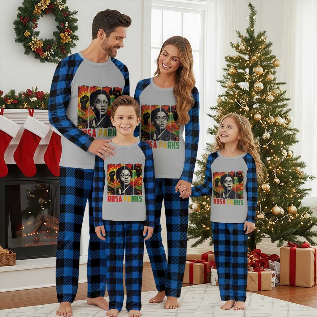 Rosa Parks Plaid Pajama Set Strong Black Women Pride TS12 Blue Plaid Print Your Wear