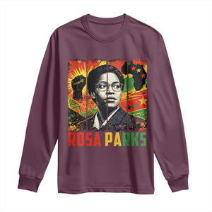 Rosa Parks Long Sleeve Shirt Strong Black Women Pride TS12 Maroon Print Your Wear