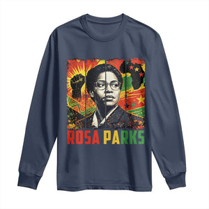 Rosa Parks Long Sleeve Shirt Strong Black Women Pride TS12 Navy Print Your Wear