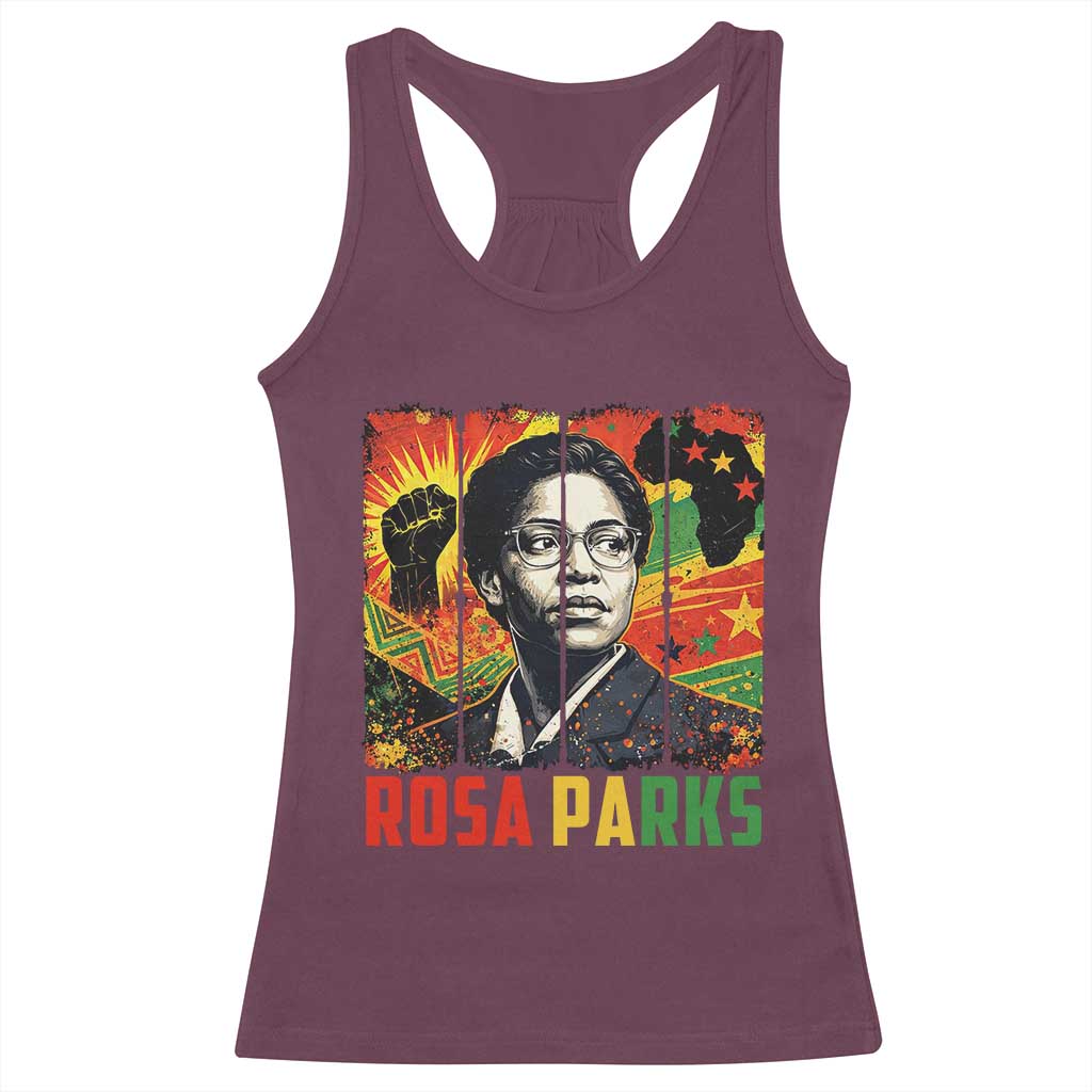 Rosa Parks Racerback Tank Top Strong Black Women Pride TS12 Maroon Print Your Wear