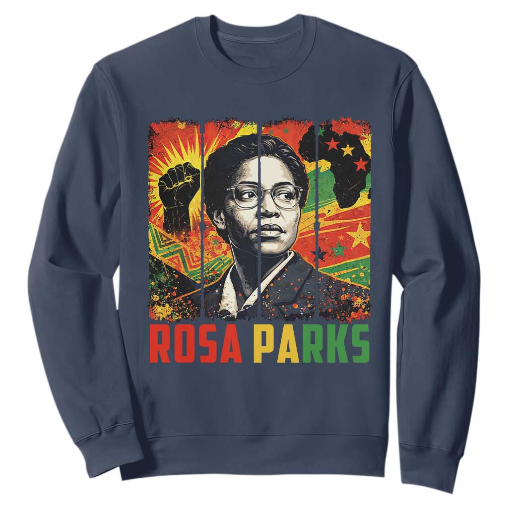 Rosa Parks Sweatshirt Strong Black Women Pride TS12 Navy Print Your Wear