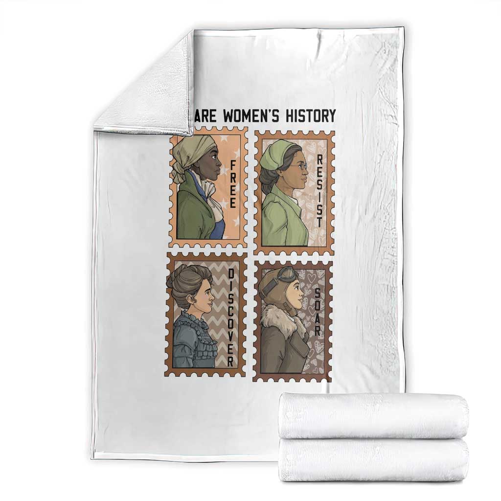 Black Women History Leaders Throw Blanket Womens History Month TS12 White Print Your Wear