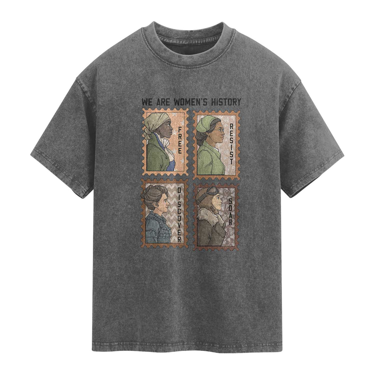 Black Women History Leaders Washed Cotton T-Shirt Womens History Month