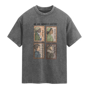 Black Women History Leaders Washed Cotton T-Shirt Womens History Month