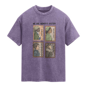 Black Women History Leaders Washed Cotton T-Shirt Womens History Month