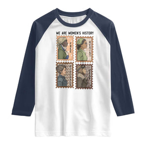 Black Women History Leaders Raglan Shirt Womens History Month TS12 White Navy Print Your Wear