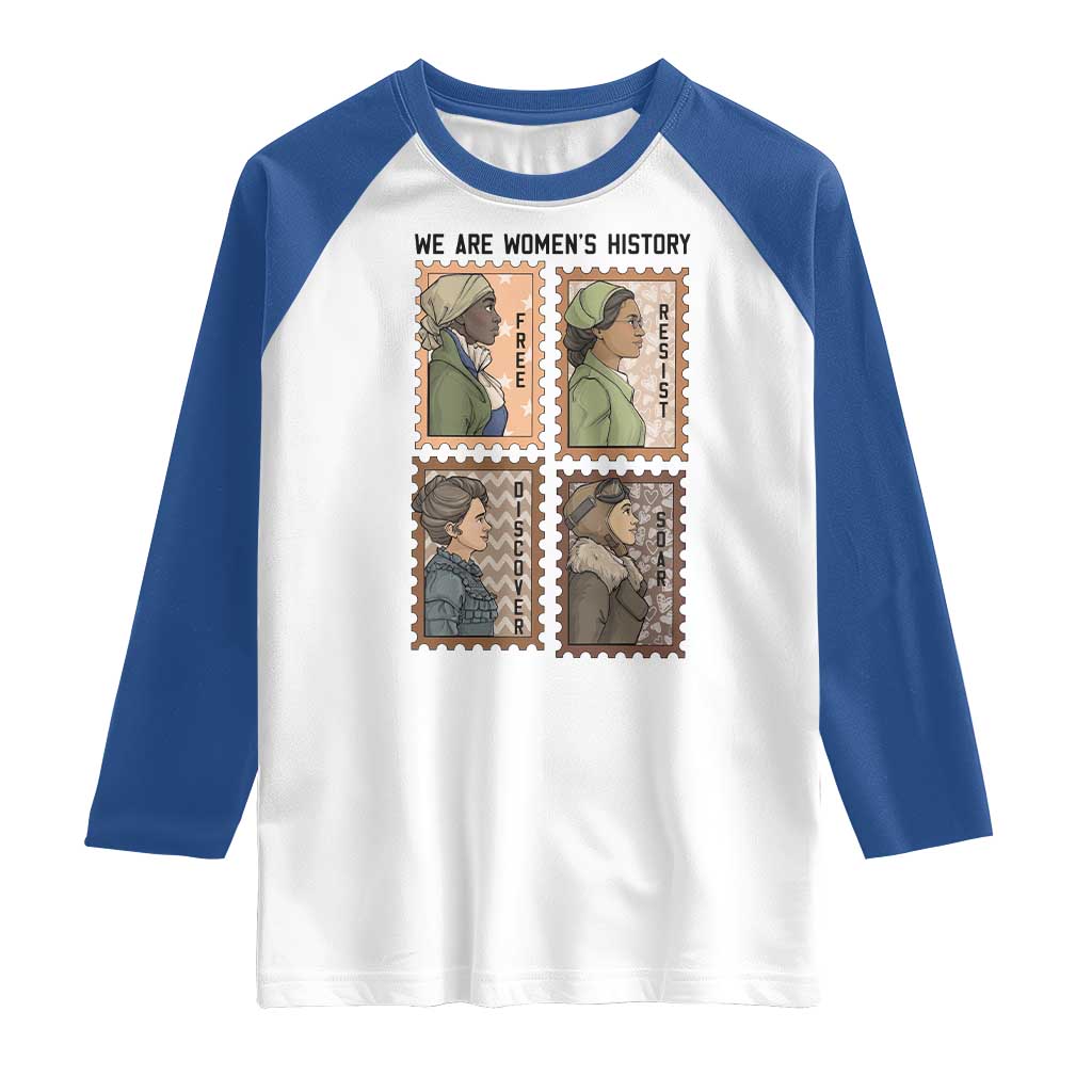 Black Women History Leaders Raglan Shirt Womens History Month TS12 White Royal Print Your Wear