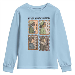 Black Women History Leaders Youth Sweatshirt Womens History Month TS12 Light Blue Print Your Wear