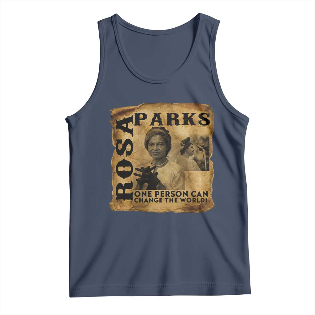 Rosa Parks Change The World Quote Tank Top Black Women Leader TS12 Navy Print Your Wear