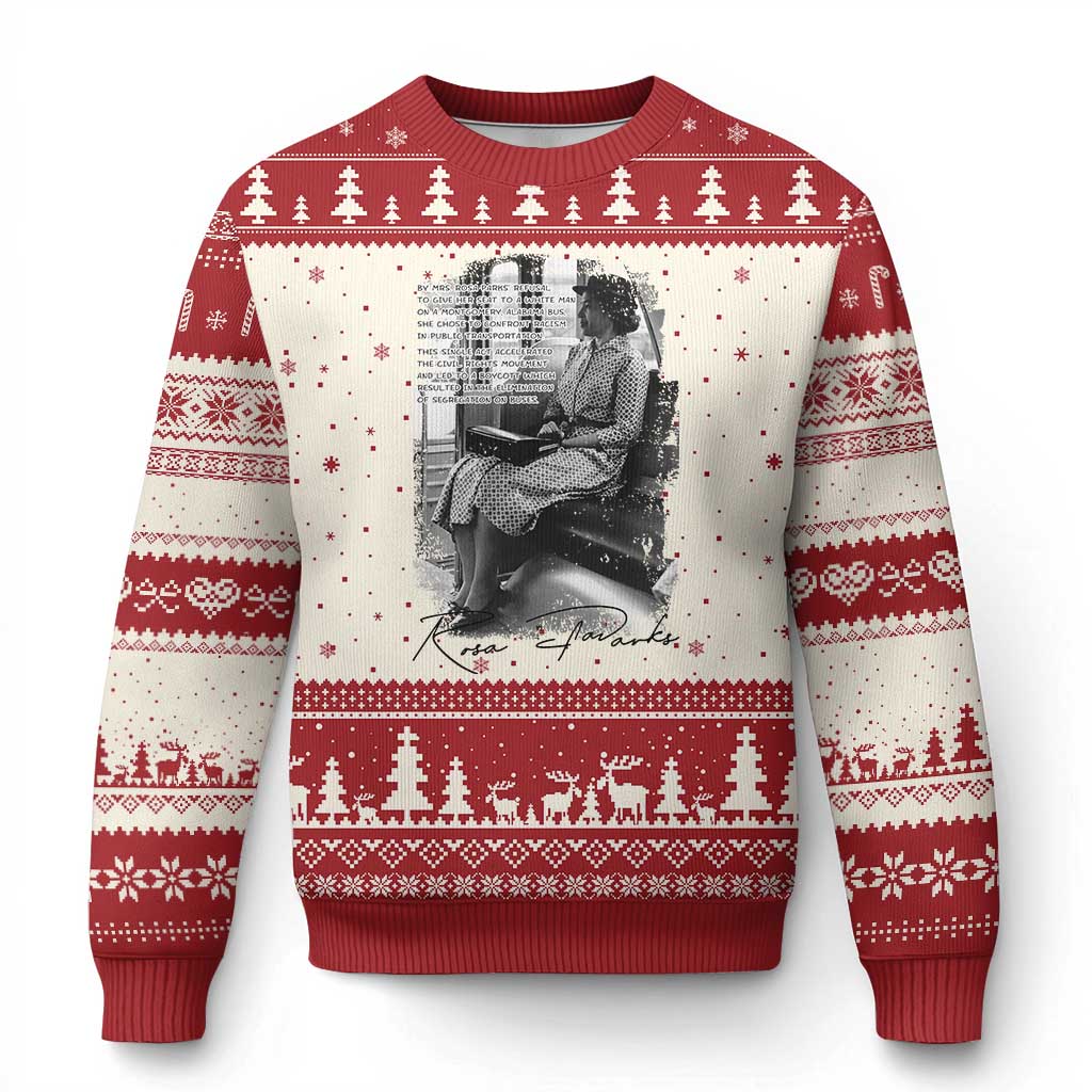 Rosa Parks Montgomery Bus Boycott Ugly Christmas Sweater Civil Rights History TS12 Beige Red Print Your Wear