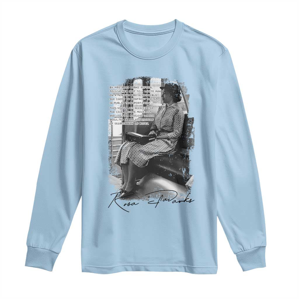 Rosa Parks Montgomery Bus Boycott Long Sleeve Shirt Civil Rights History TS12 Light Blue Print Your Wear