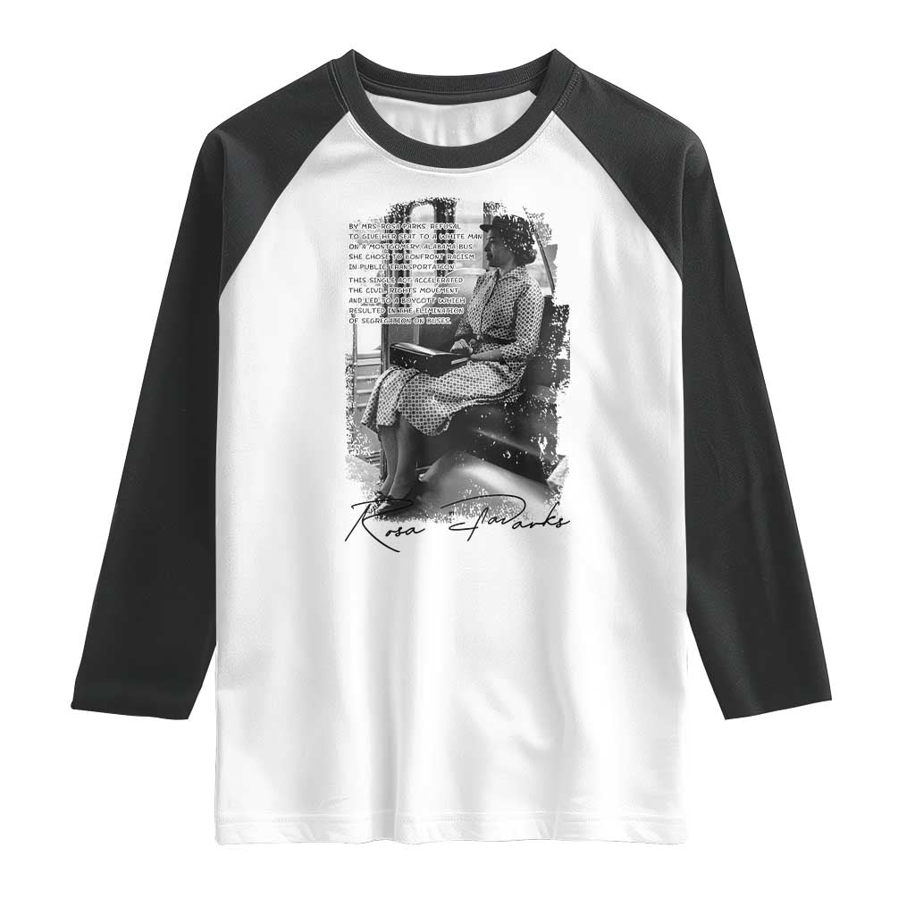 Rosa Parks Montgomery Bus Boycott Raglan Shirt Civil Rights History TS12 White Black Print Your Wear