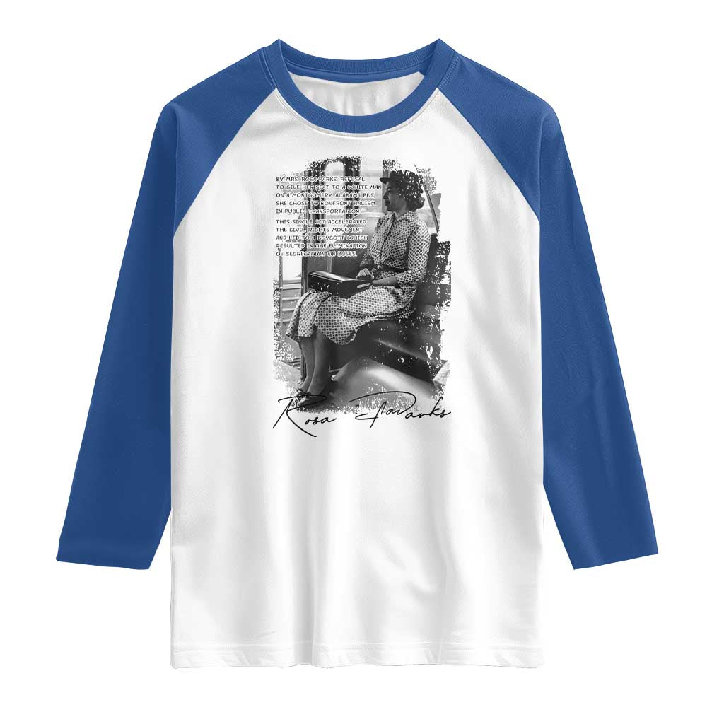 Rosa Parks Montgomery Bus Boycott Raglan Shirt Civil Rights History TS12 White Royal Print Your Wear