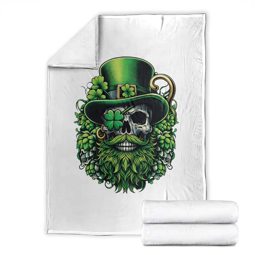 Irish Leprechaun Skull Throw Blanket St Patricks Day Party Gift TS12 Black Print Your Wear