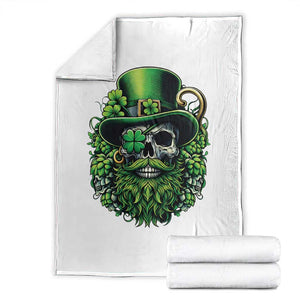 Irish Leprechaun Skull Throw Blanket St Patricks Day Party Gift TS12 Black Print Your Wear