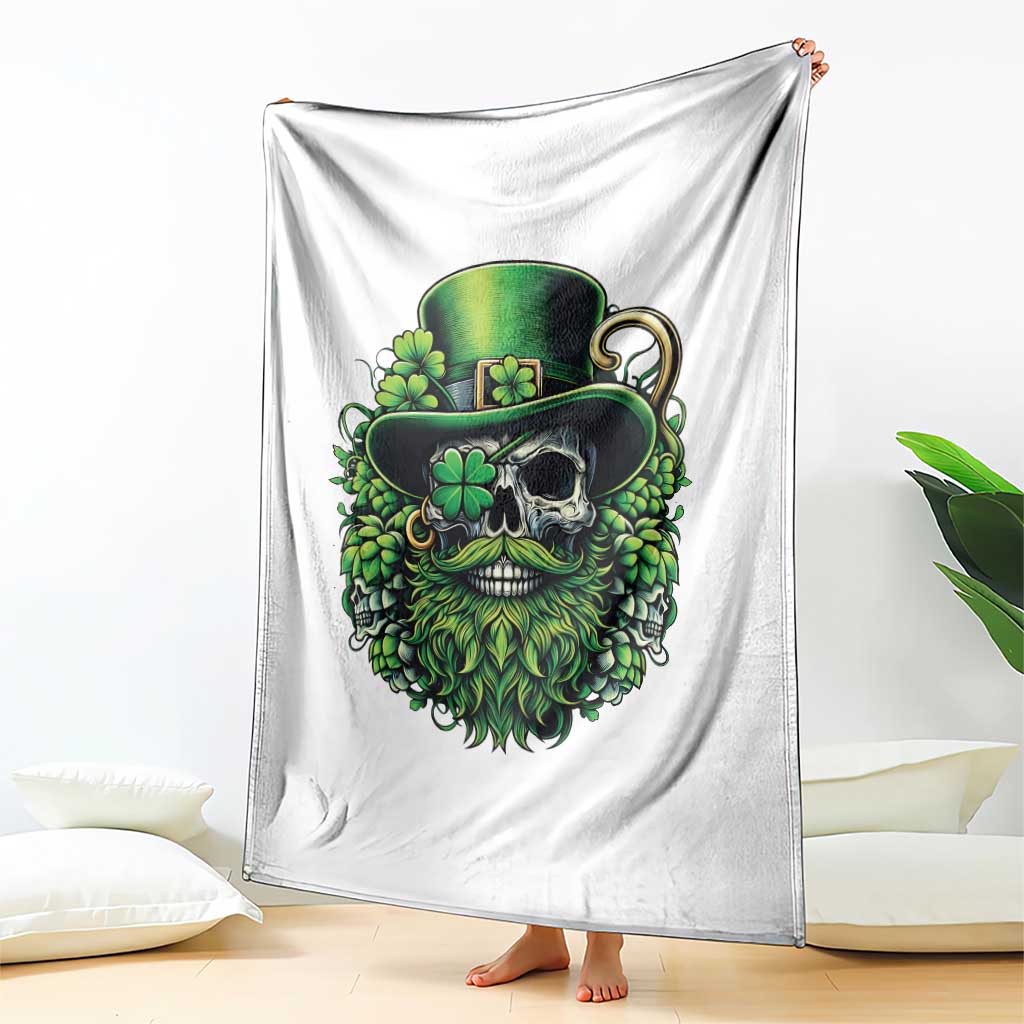 Irish Leprechaun Skull Throw Blanket St Patricks Day Party Gift TS12 Print Your Wear