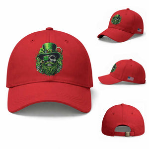 Irish Leprechaun Skull Baseball Cap St Patricks Day Party Gift TS12 Baseball Cap Universal Fit Red Print Your Wear