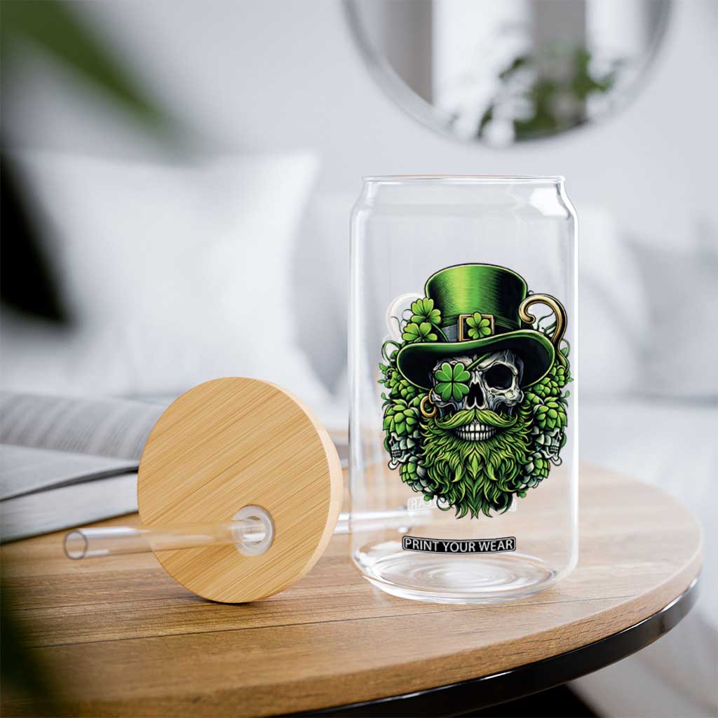 Irish Leprechaun Skull Glass Can St Patricks Day Party Gift TS12 Print Your Wear