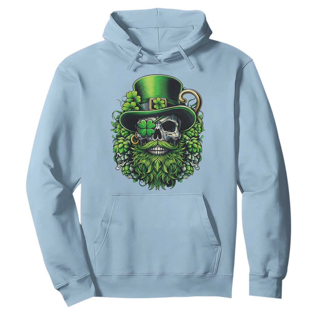 Irish Leprechaun Skull Hoodie St Patricks Day Party Gift TS12 Light Blue Print Your Wear