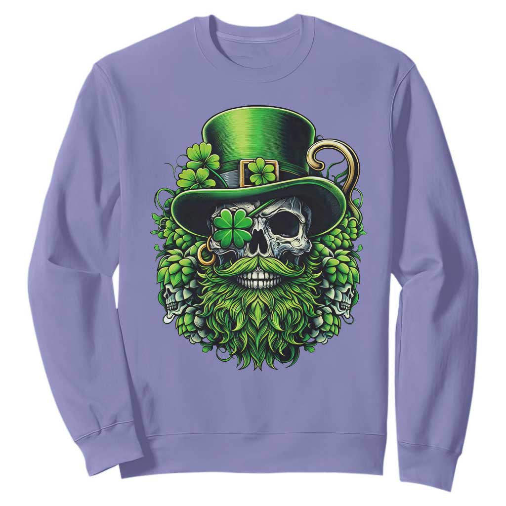 Irish Leprechaun Skull Sweatshirt St Patricks Day Party Gift TS12 Violet Print Your Wear