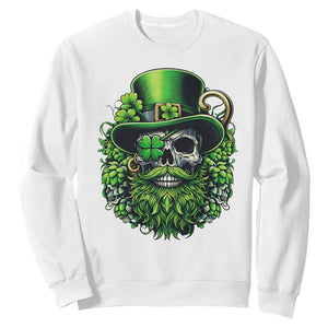 Irish Leprechaun Skull Sweatshirt St Patricks Day Party Gift TS12 White Print Your Wear