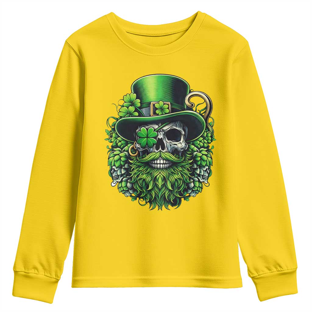 Irish Leprechaun Skull Youth Sweatshirt St Patricks Day Party Gift TS12 Daisy Print Your Wear