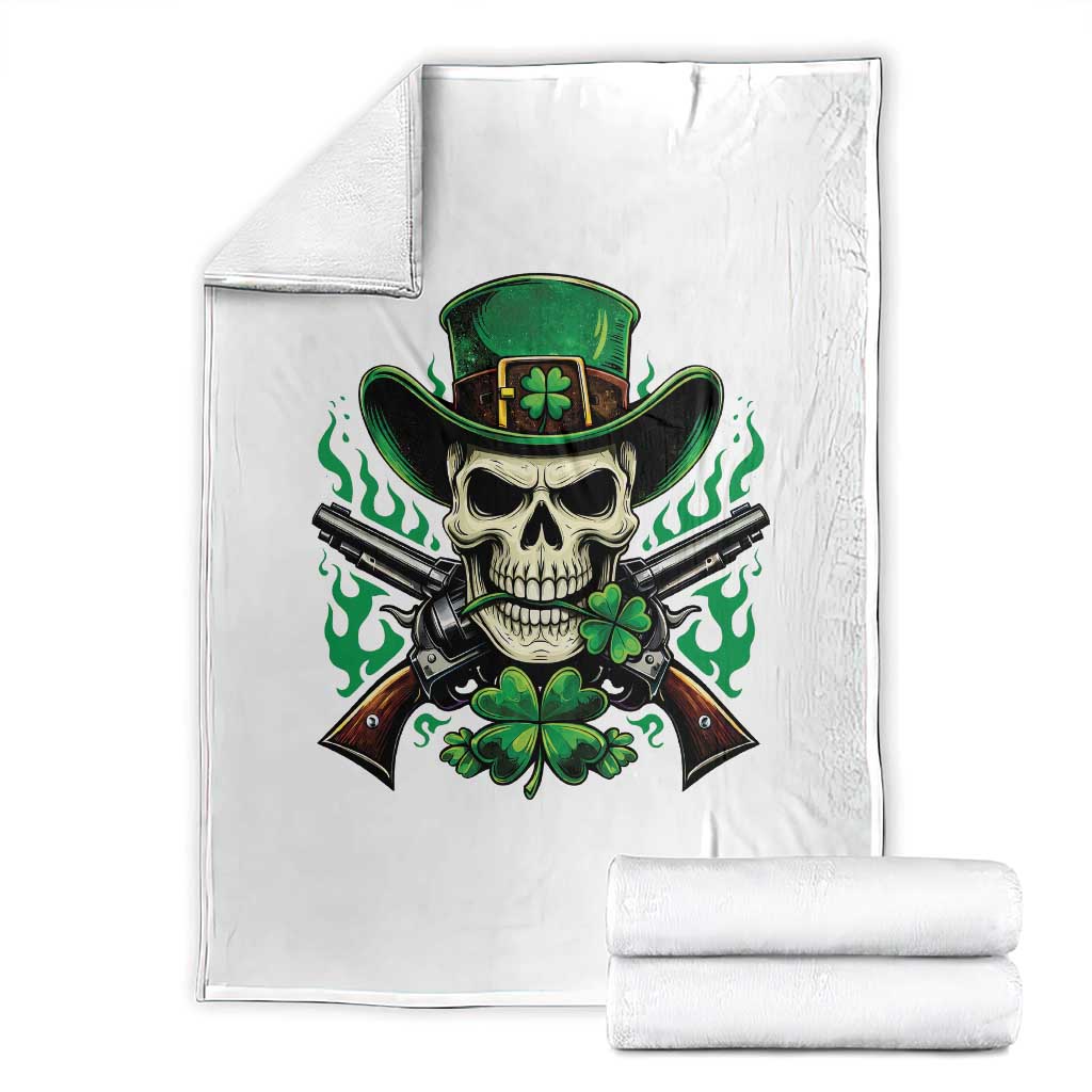 Irish Cowboy Skeleton Throw Blanket St Patricks Day Party Gift TS12 Black Print Your Wear