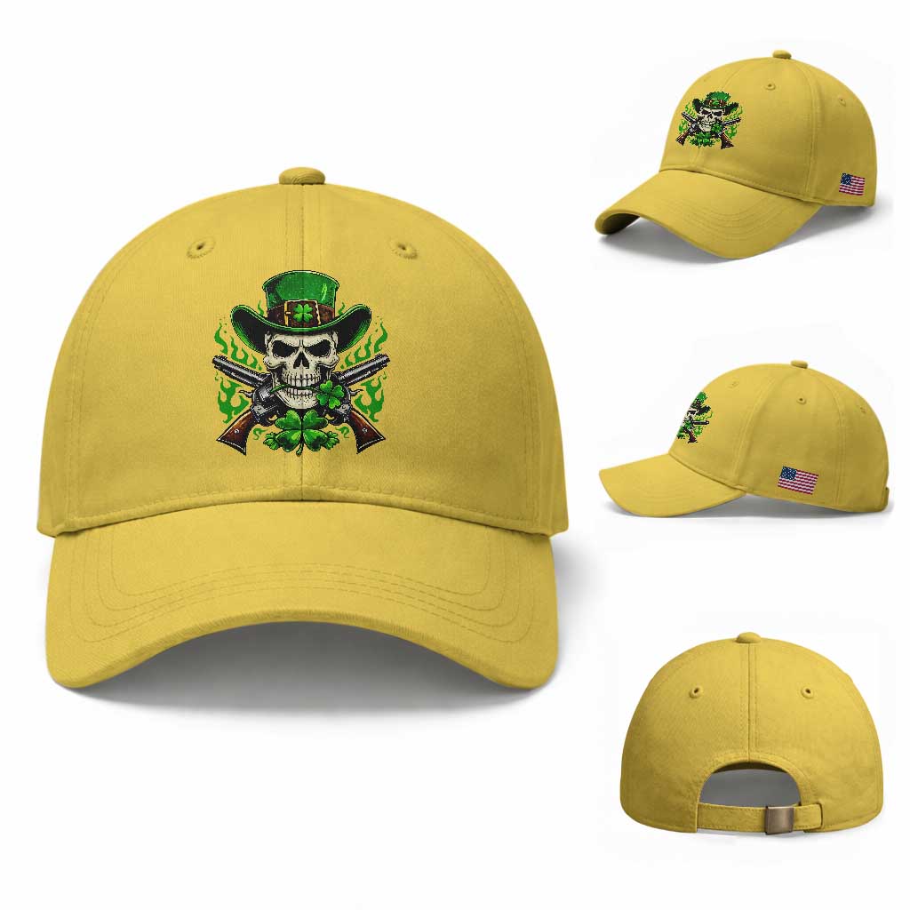 Irish Cowboy Skeleton Baseball Cap St Patricks Day Party Gift TS12 Baseball Cap Universal Fit Yellow Print Your Wear